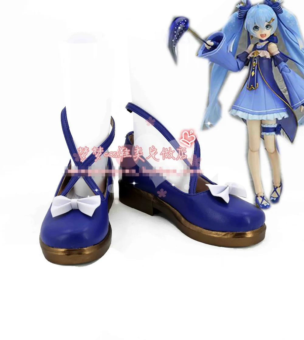 Бесплатная доставка VOCALOID Miku Snow коллекция 2017 года обувь для костюмированной