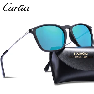 Солнцезащитные очки Carfia с поляризацией для мужчин и женщин, классические модные квадратные солнцезащитные очки, брендовые дизайнерские зеркальные линзы 100%, UV400 5200