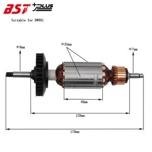 Ротор AC220-240V, подходит для угловой шлифовальной машины BLACK  DECKER 6288 DW801