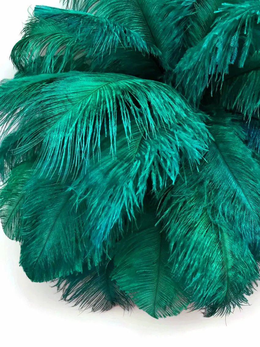 

50pc/lot Dark Green Color Dyed ostrich Feathers 30-35cm 50-55CM long wedding ostrich decorations Plumages diy carnival crafts