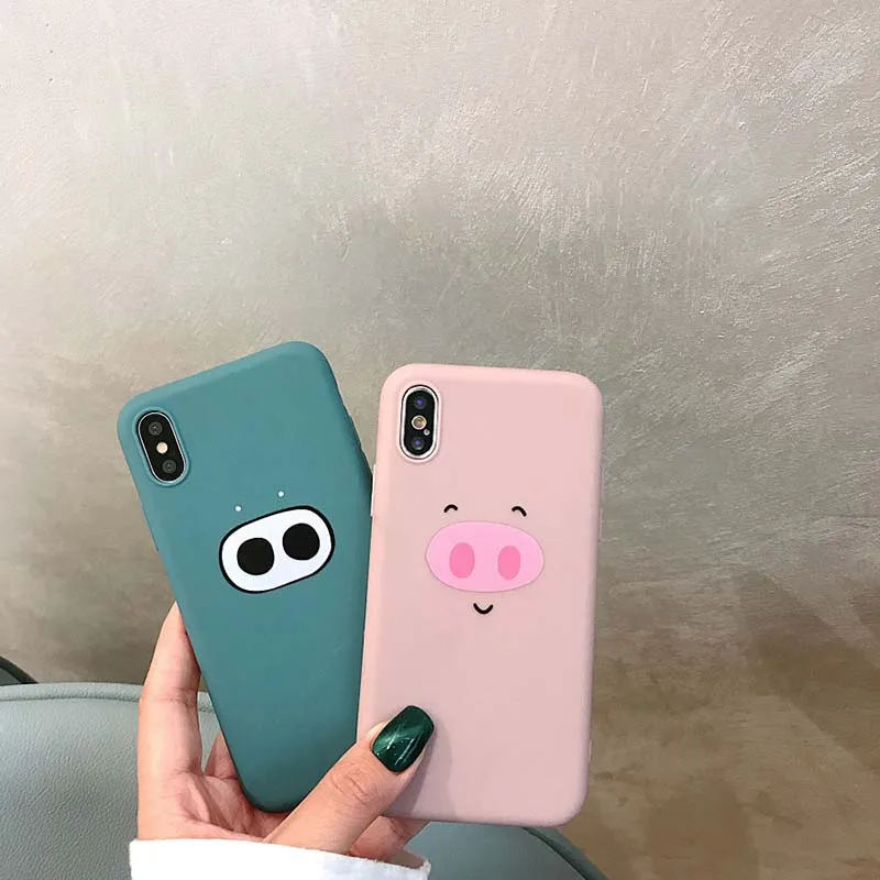 Чехлы для телефонов с рисунком свиньи iPhone X XR XS Max 6 S Plus мягкие силиконовые чехлы 7 8