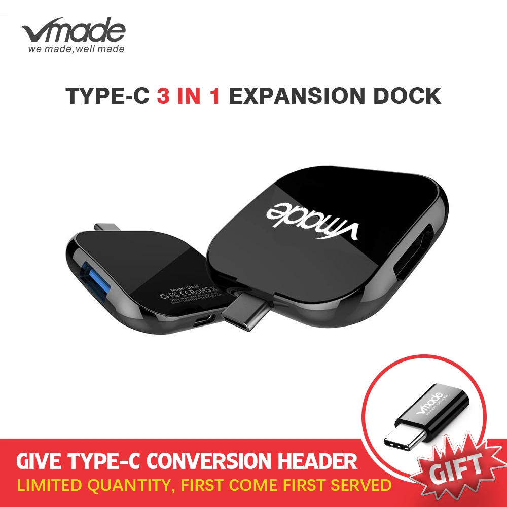 Vmade 3 в 1 Usb c HDMI Usbc в HDMI 3,1 конвертер адаптер Тип C в HDMI USB 3,0 type C адаптер type-C для Apple Macbook
