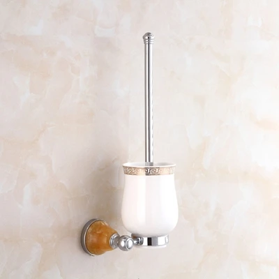 Toilet Brush Современные настенные аксессуары для ванной, набор медных полированных хромированных аксессуаров для ванной комнаты, держатель для туалетной бумаги, вешалка для полотенец - Цвет: Toilet Brush