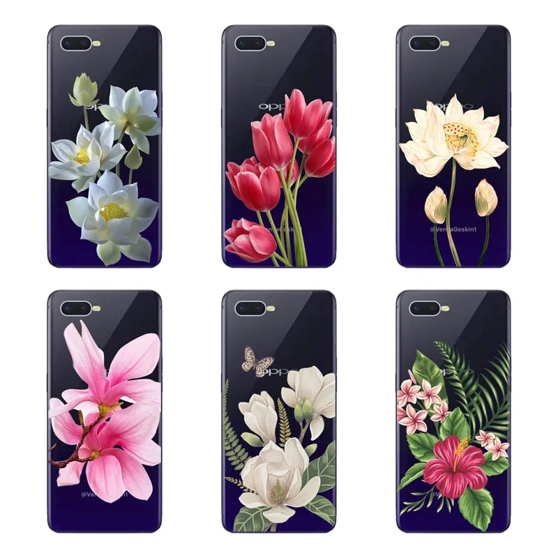 Чехол для oppo F9 pro силиконовый черный чехол с цветочным рисунком мягкий из ТПУ