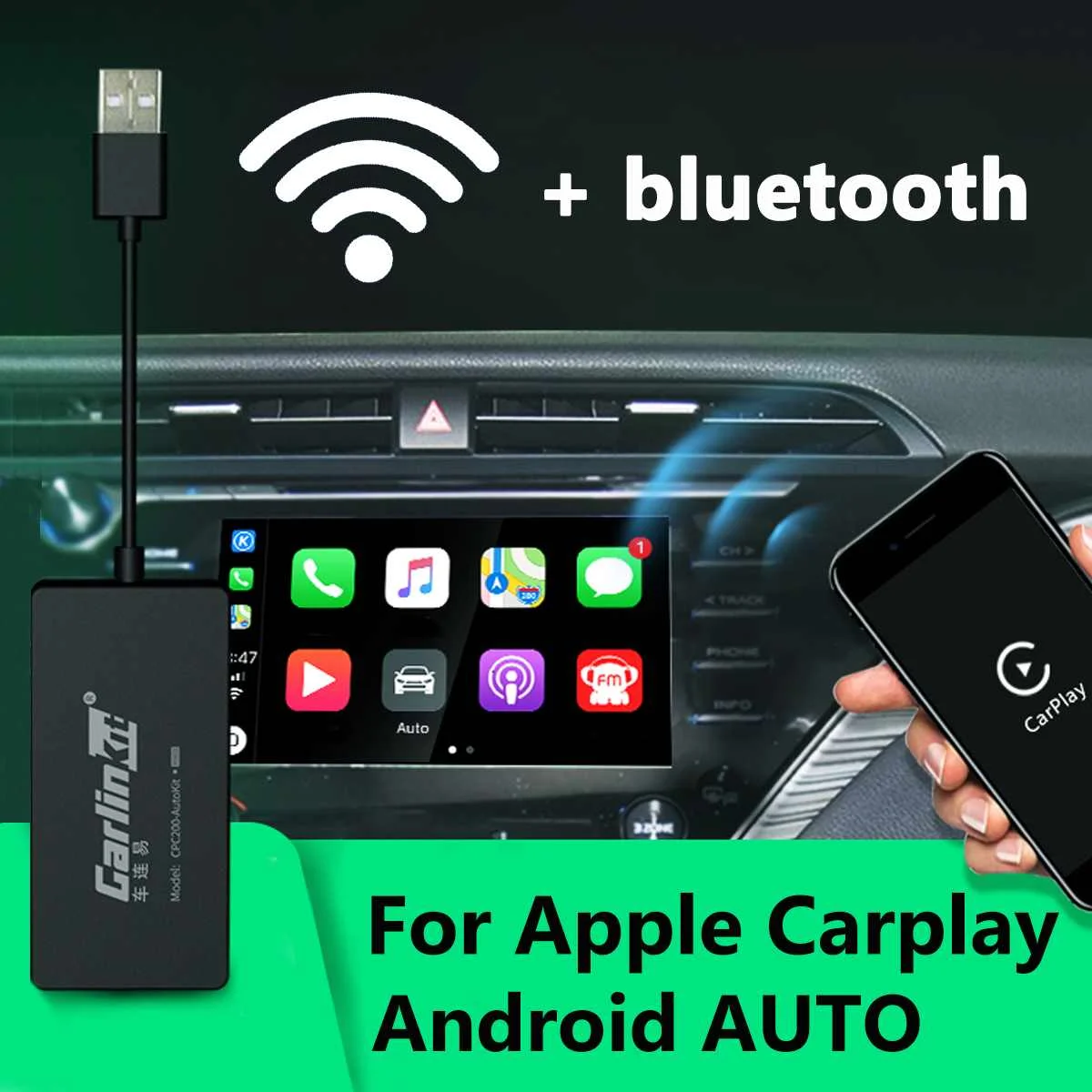 Беспроводная смарт ссылка Carlinkit для Apple CarPlay Dongle Android навигационного плеера Mini USB