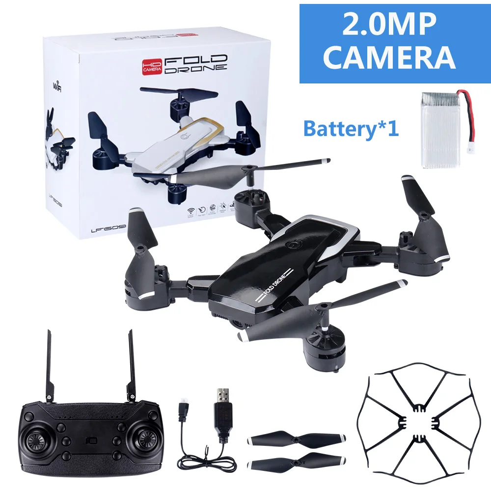 WI-FI FPV с Широкий формат 2 Мп HD Камера высокое режим удержания Складная рукоятка RC Quadcopter RTF VS DJI Mavic Pro Eachine E58 Радиоуправляемый Дрон - Цвет: 2MP  Black