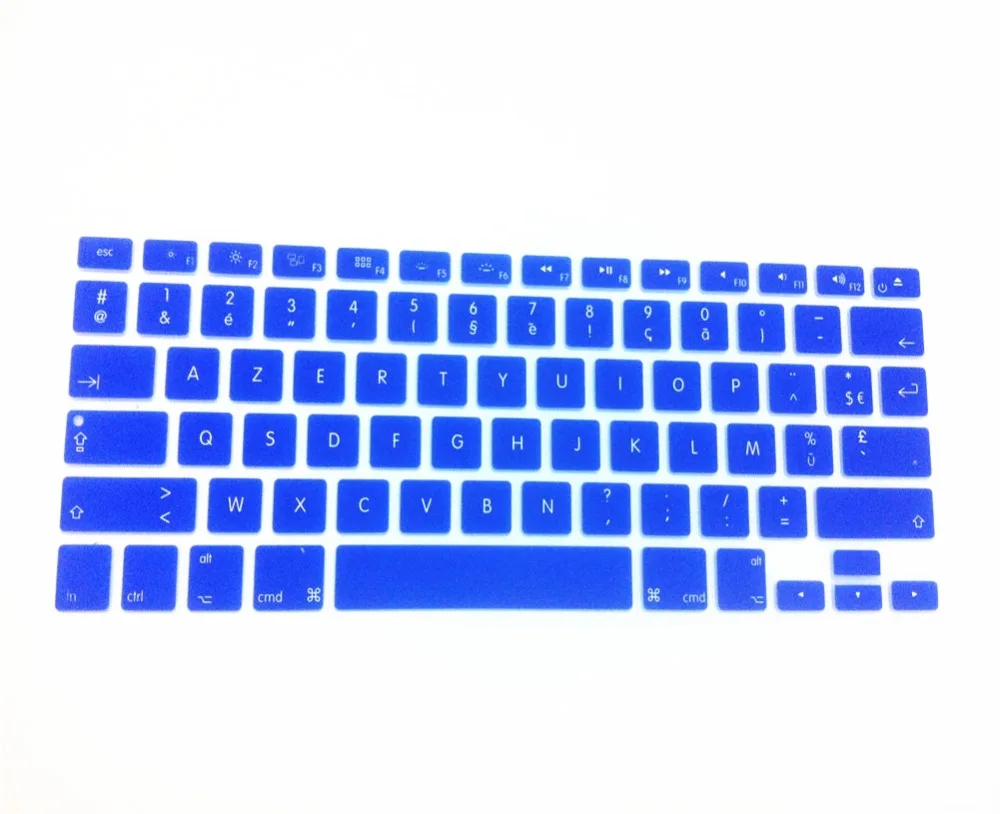 AZERTY французский силиконовый чехол для клавиатуры США Защитная пленка Apple MacBook Pro