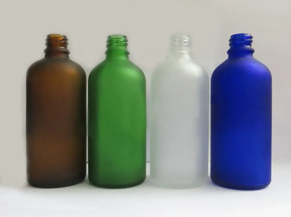 

100ml frosted green/blue/brown/clear empty glass bottle essential oil liquid serum essence lotion emulsion cosmetic packing