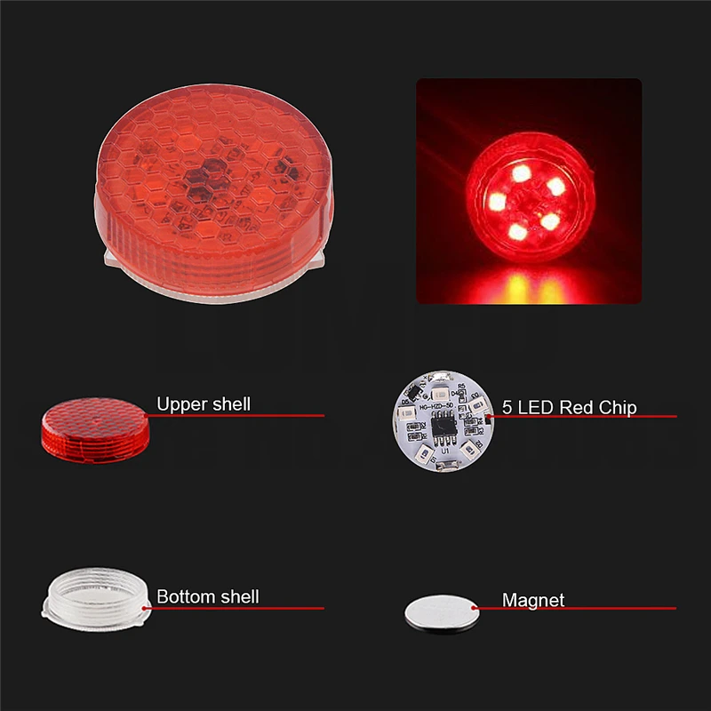 5Red Magnetic Wireless 3 5 8 LED Car Door Opening Warning Lights Waterproof Strobe Flashing Anti Rear-end Collision Led Safety Lamps - Emitting Color: 5Red