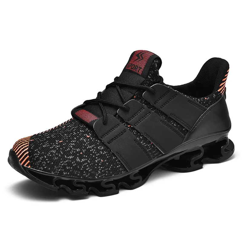 Мужские кроссовки на шнуровке сетчатые дышащие плоской подошве с амортизацией