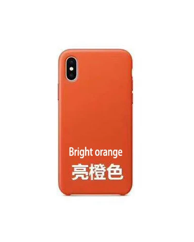 Bright orange Роскошный чехол из натуральной кожи с металлической кнопкой для iphone 7 7Plus 8 Plus X coque для iphone 7 8 Xs чехол для MAX XR Розничная коробка - Цвет: Bright orange