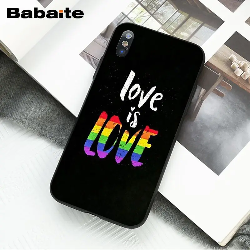 Babaite геи лесбиянки Радужный Флаг ЛГБТ DIY Роскошный чехол для Apple iPhone 8 7 6 6S Plus X XS