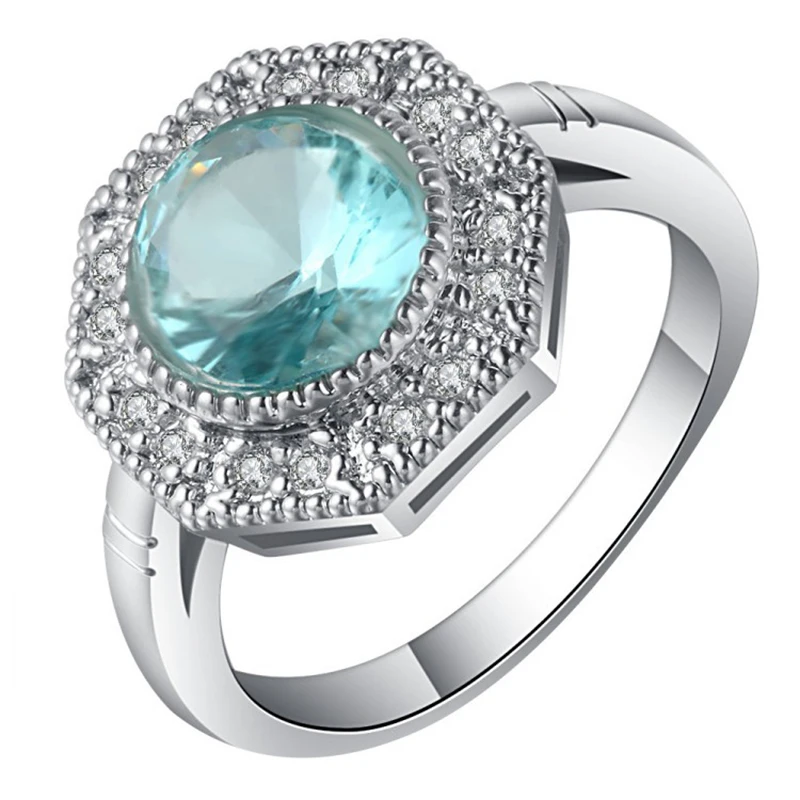 Romantic Big Octagon Design 1 Ct AAA Light Blue Cubic Zirconia Rings Silver Color Bague Femme for Women Girls Best Gift
Romantic Big Octagon Design 1 Ct AAA Light Blue Cubic Zirconia Rings Silver Color Bague Femme for Women Girls Best Gift