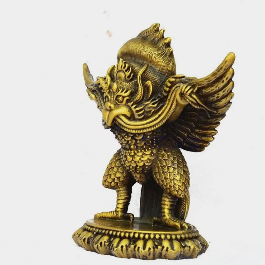 tibet buddhism Bronze Fly Bird Winged Garuda Redpoll God Tantra Buddha Statue | Дом и сад
