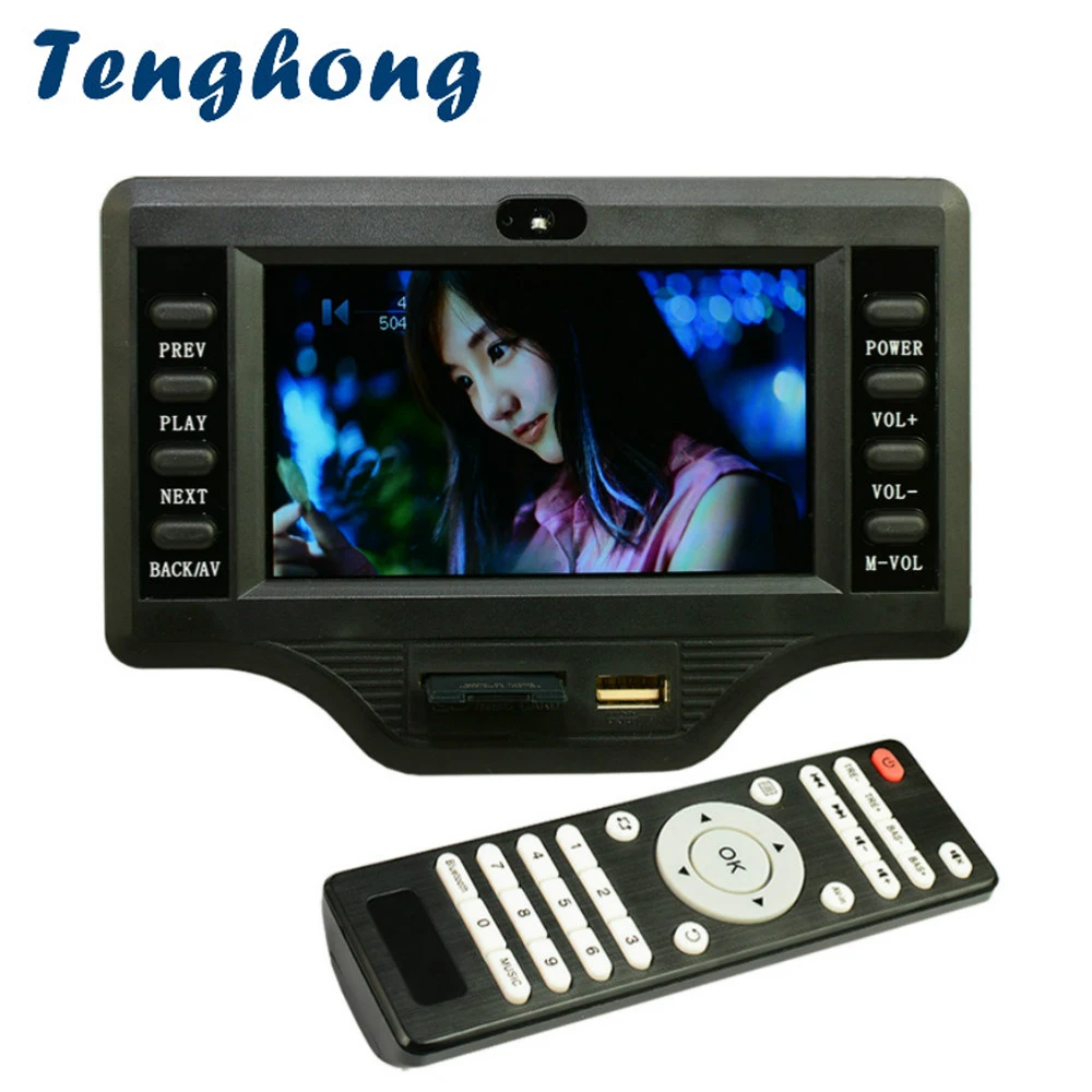 Tinghong 4,3 дюймов LCD MP3 декодер плата DC12V 50 Вт* 2+ 100 Вт Bluetooth усилитель плата MP5 Аудио приемник декодирующий модуль WMA/OGG