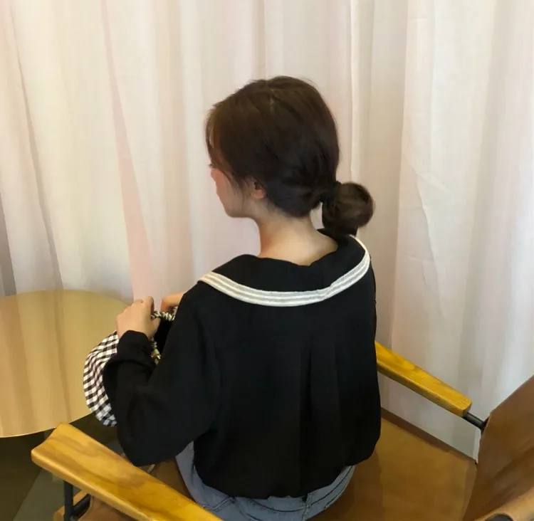 Новинка Осенняя Женская одежда в японском стиле преппи свободные милые блузки