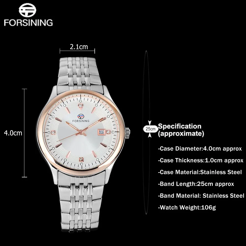 FORSINING Mens Quartz Watches Complete Calendar Auto Date Stainless Steel Strap Men Watch Mutli-color Relogio Masculino | Наручные часы