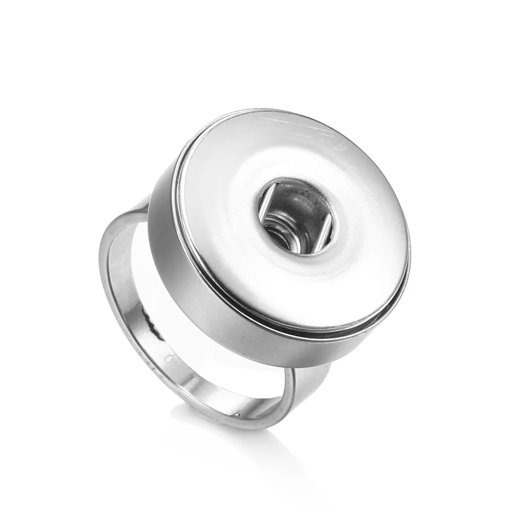 

Hot sale high quality 009 fashion Stainless Steel ring fit ginger 12mm 18mm snap button rings jewelry charm rings for women