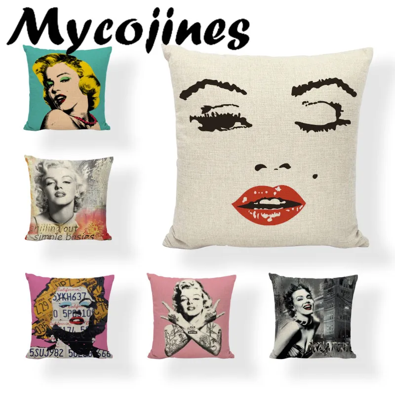 Очаровательная Женская наволочка для подушки Marylin Monroe знаменитые здания 17*17 в