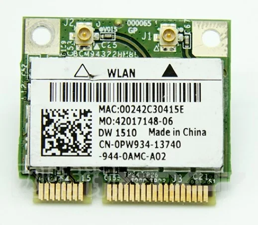 ,    PW934  DELL DW1510  Broadcom BCM94322HM8L 802.11N half MINI PCI-E 300 /