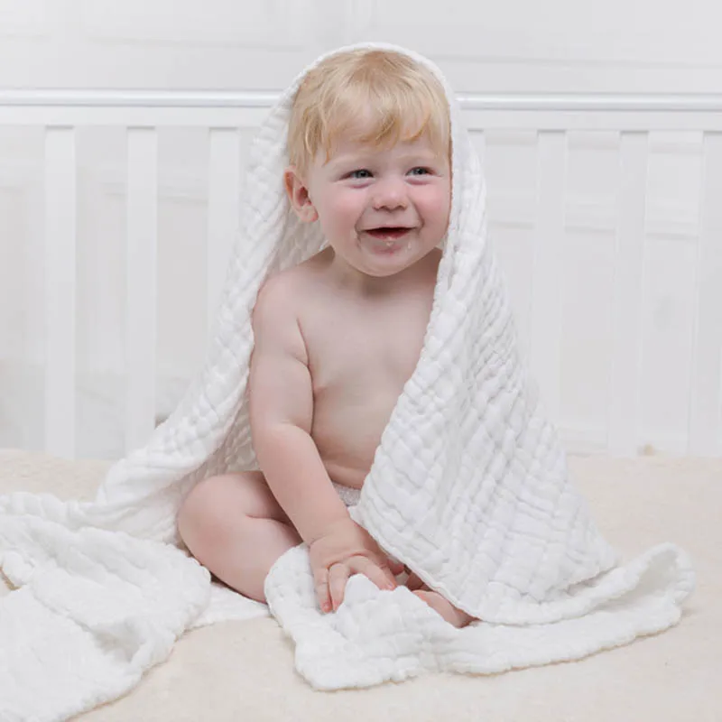 

2020 New Summer Baby Blankets 100% Cotton 6 Layers Bath Towel Newborn Baby Girl Boy Muslin Wrap Swaddle Bedding Infant Blankets