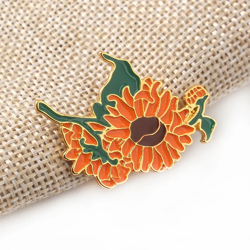 Эмалированные Броши Ван Гога с подсолнухами значок и его уха брошь для женщин