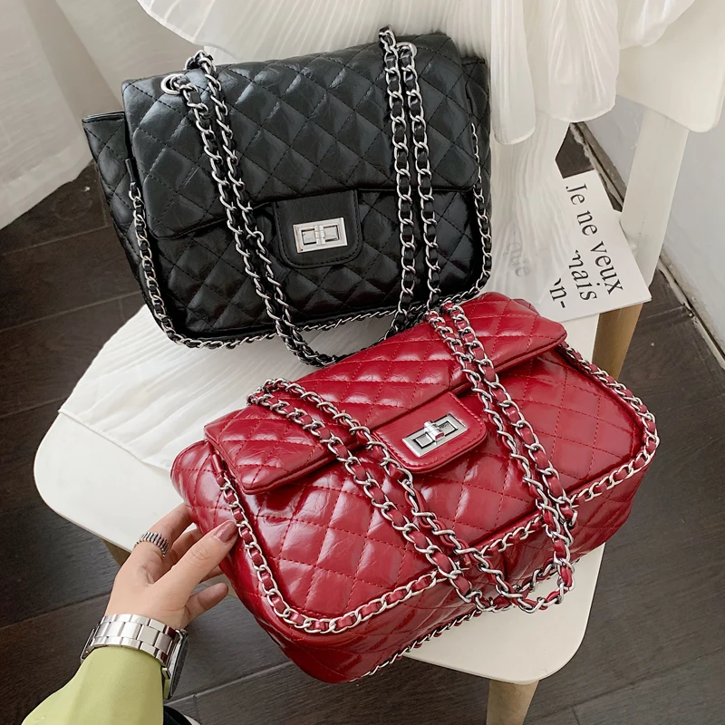 Женские сумки через плечо для женщин 2019 кожаные каналы модные стеганые решетки