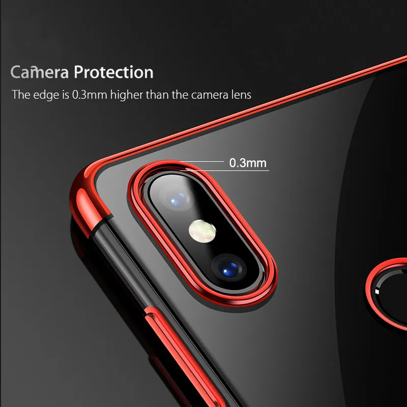 Electroplate TPU Case for Xiaomi 8 Mi A1(5X) A2(6X) Mix 2 2S Soft Flexible Cover Color |