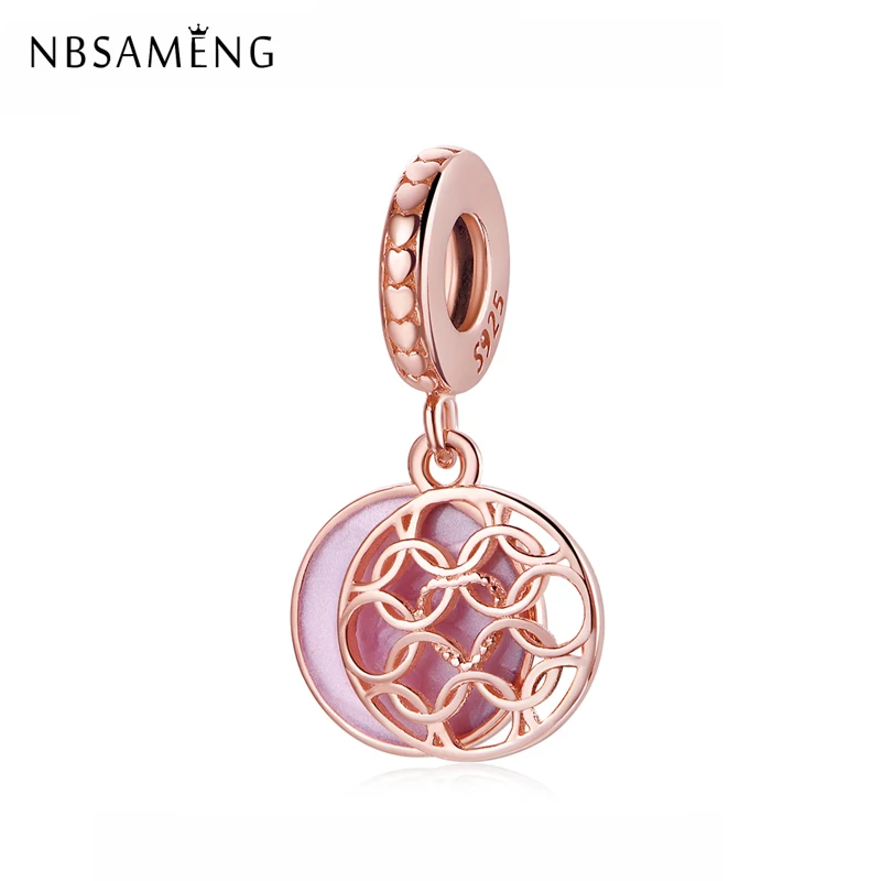 Authentic 100% 925 Sterling Silver Bead Charm Pattern Of Love Pendant Charms Rose Gold Fit Bracelets Women Diy Jewelry | Украшения и