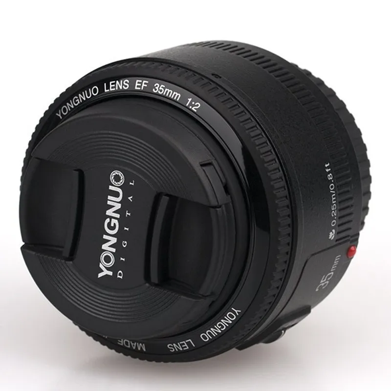 Объектив камеры YONGNUO 35 мм F2 для Canon EOS YN35MM F2.0 объектив AF MF широкоугольный EF