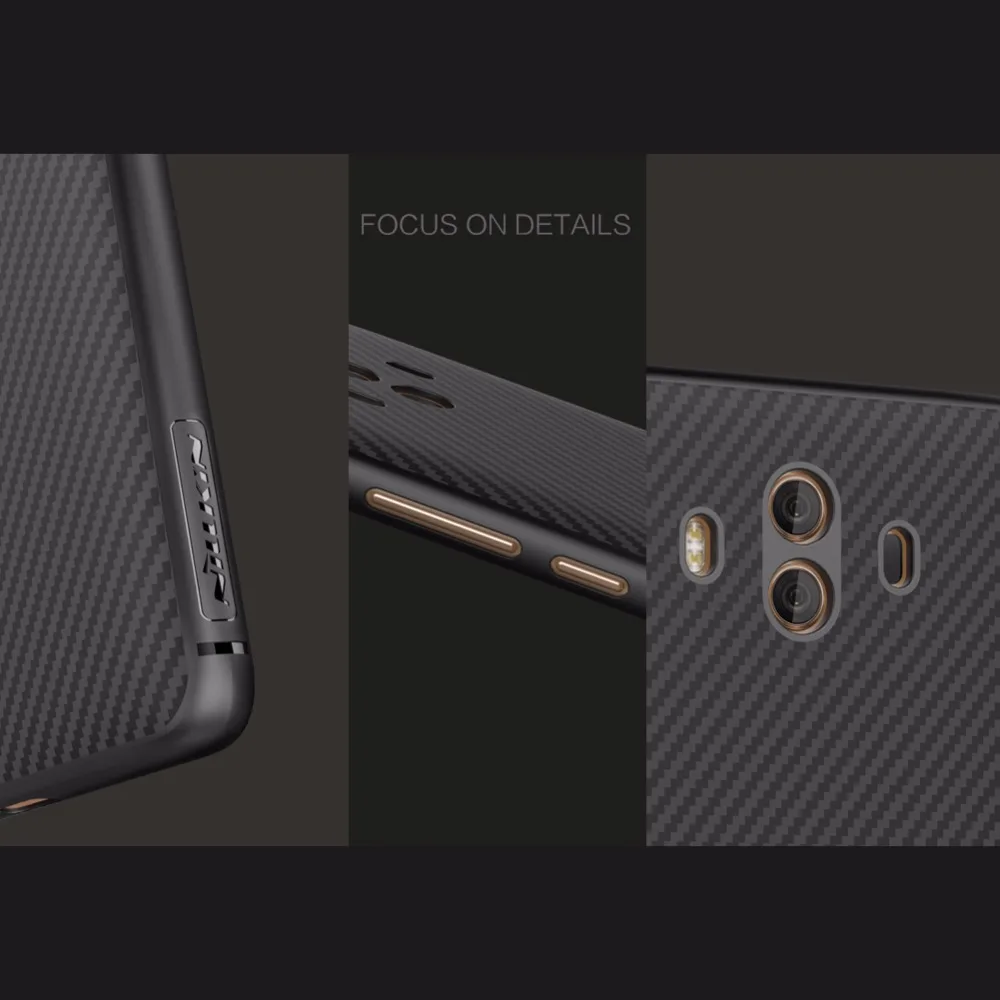 Nillkin Synthetic Fiber углерода pp Пластик задняя крышка для Huawei Mate 10 Case 5.9 дюймов Магнитный