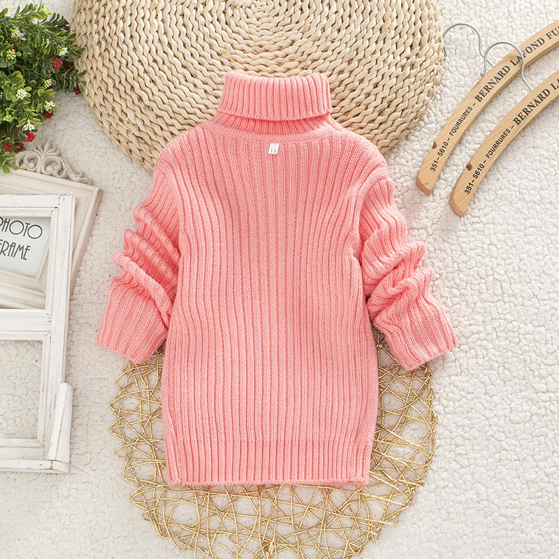 Autumn Winter Children's Sweater 7 Colors Children Turtleneck Kids Pure Color For 2-7 Years 24hours shippment | Детская одежда и