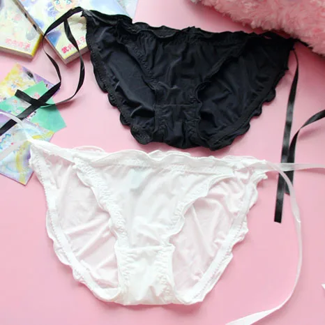 Летние сексуальные милые женские трусики из молочного шелка трусы для девочек