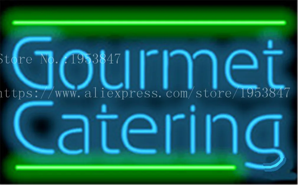 

Gourmet Catering Neon sign Real Glass Tube Bulbs Light Bar Beer Club Decoration Custom Signs Store Shop Bread Signboard 17"x14"