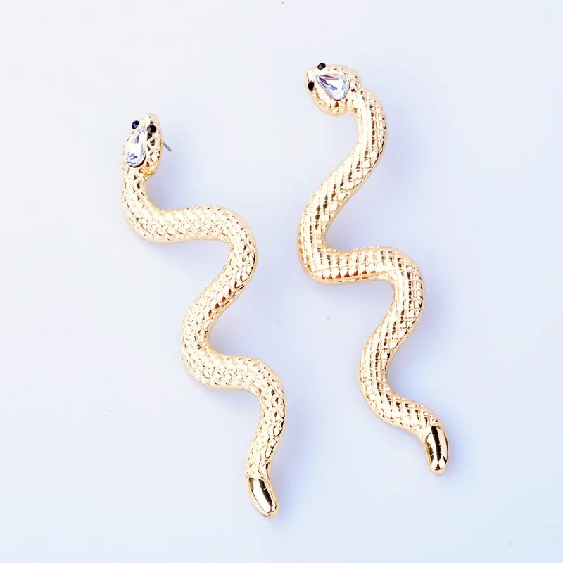 Женские Висячие серьги в стиле панк со змеиным кристаллом Преувеличенные