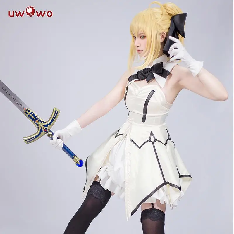 UWOWO Аниме Костюм саблейской Лилии косплей платье Fate Stay Night Zero белое Карнавальный