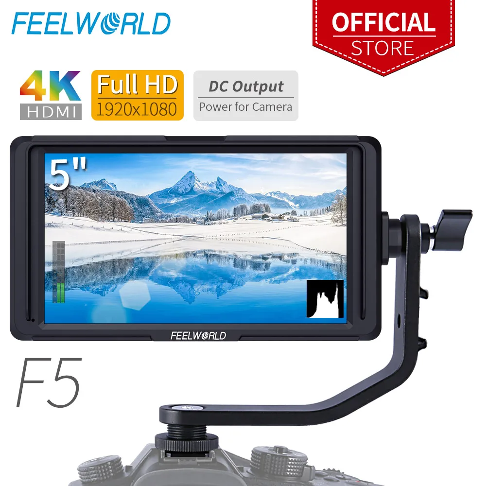 Монитор для камеры FEELWORLD F5 5 дюймов Full HD 1920x1080 IPS 4K HDMI 8 4 в DC |