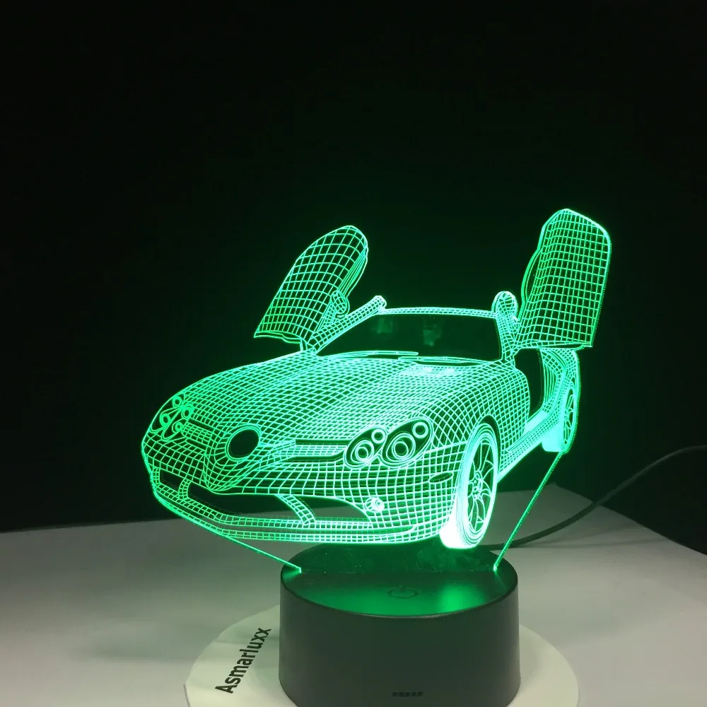 Ножничные двери новинка спортивный автомобиль 3D лампа USB Ночной светильник