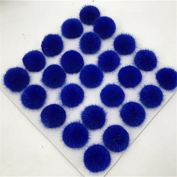 Royal blue 10 шт 18 Цвета 2,5~ 5 см норки помпонами меховыми шариками для пришивания трикотажные брелок шарф обувь Шапки мех DIY производит аксессуары для волос - Цвет: Royal blue