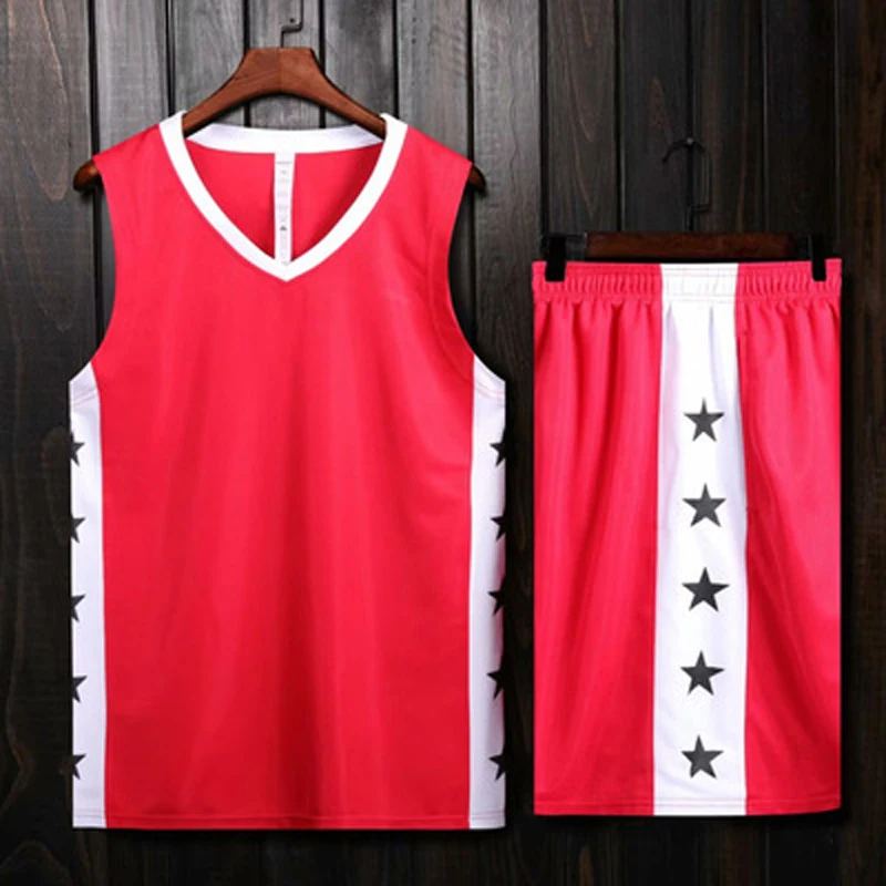 Blank basketball jersey &amp shorts training suit men Sleeveless Running sportswear uniform |