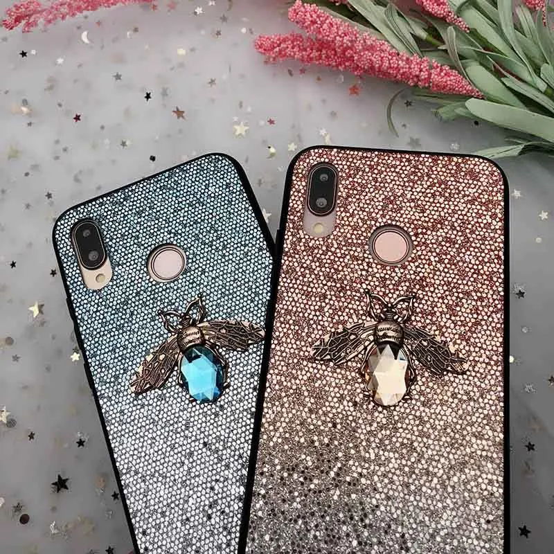 Роскошные блестящие пчелы блеск Чехол для huawei Коврики 20 Pro 10 P9 P30 P20 Pro Lite Y6 Y7 Pro Y9 Honor 9 10 lite Nova/4e 4 3i чехол s