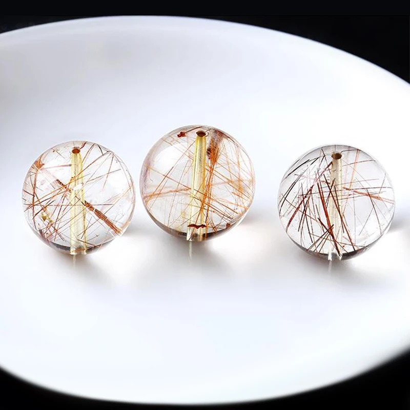 Натуральные медные хрустальные бусины для волос, полуфабрикаты, женские круглые бусины, Кристальные самодельные Украшения, Аксессуары