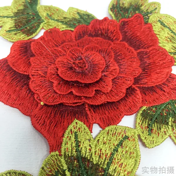 FFLACELL цветок 3D розы аппликация вышивка патч Ткань стикер пришить|embroidery patch|applique