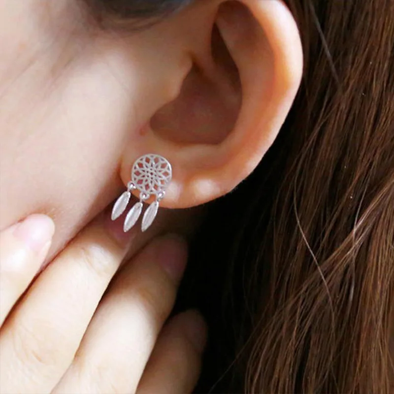 New Fashion Feather Earrings Folk Style Retro Stud for Women Wedding Gifts 2018 Jewelry Girl Dropshipping | Украшения и