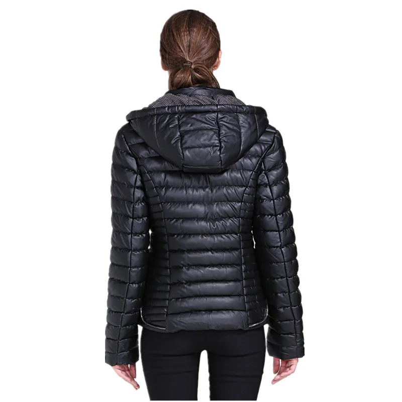 Женские куртки черного цвета осенне-зимние толстые пальто большого размера XXXL