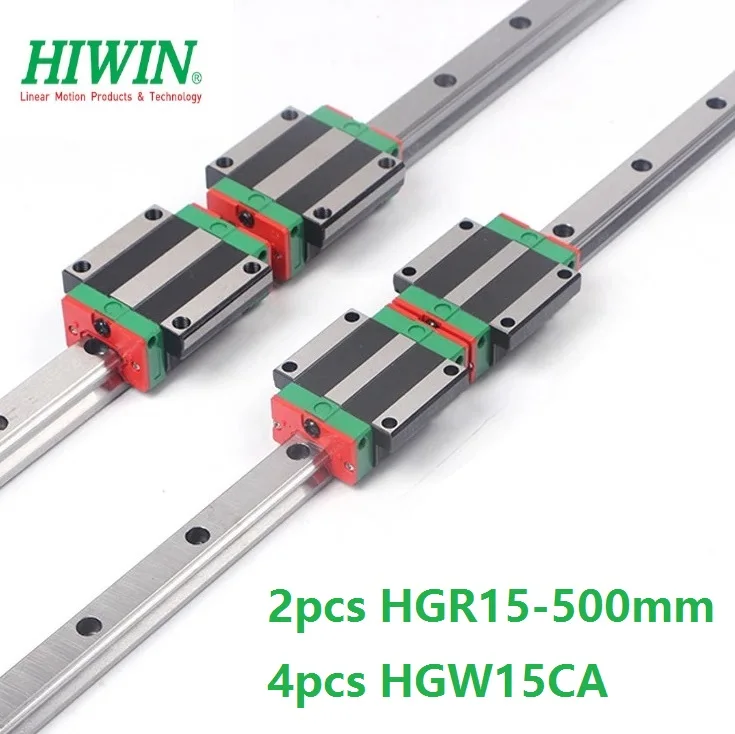 2 шт. 100% Оригинал Hiwin Линейная направляющая HGR15 500 мм + 4 HGH15CA или HGW15CC линейный