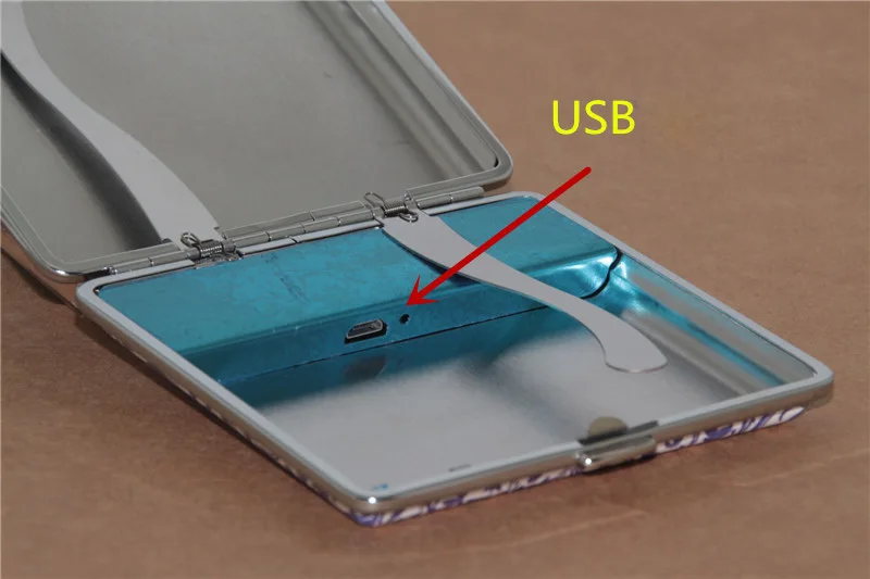 Изысканный Синий и белый фарфоровый чехол для сигарет с зажигалкой USB зарядка
