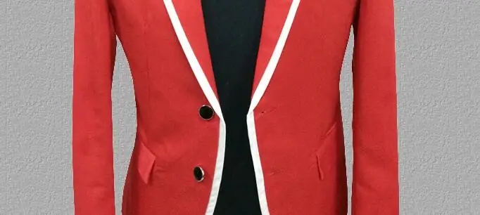 Красный Блейзер мужские костюмы Дизайнерская куртка Мужские Сценические для