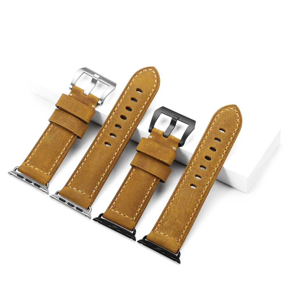 Коричневый ремешок для iWatch из натуральной кожи 42 мм ручная работа Apple Watch Series 3/2/1 -