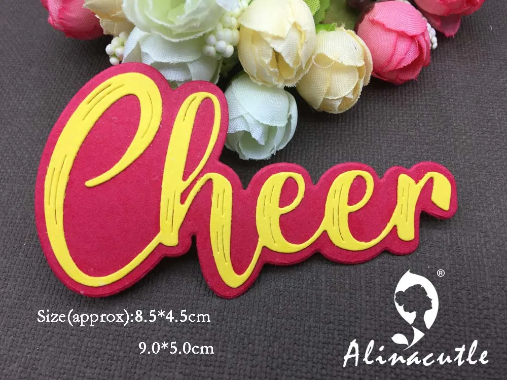 Металлические Вырубные штампы вырезанные AlinaCraft тени контур алфавит слова Cheer DIY